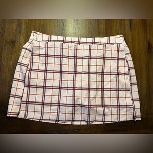 Lady Hagen Golf Plaid Waistband Shorts - Burgundy and White - size XXL